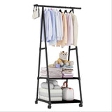 Kledingrek met Leggers – Metaal – Verrijdbaar – Zwart – 85×42×160 cm
