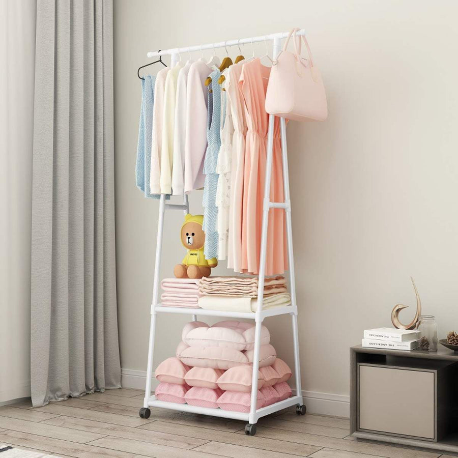 Ceruzo Verrijdbaar Kledingrek – Met Leggers – Wit – 85 × 42 × 160 cm | Flexibel & Ruimtebesparend