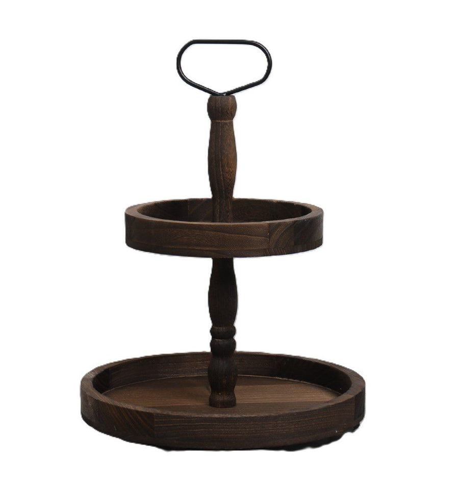 Ceruzo Etagère – Paulownia Hout – Luxe Uitvoering – 2 Lagen | 40 cm Hoog