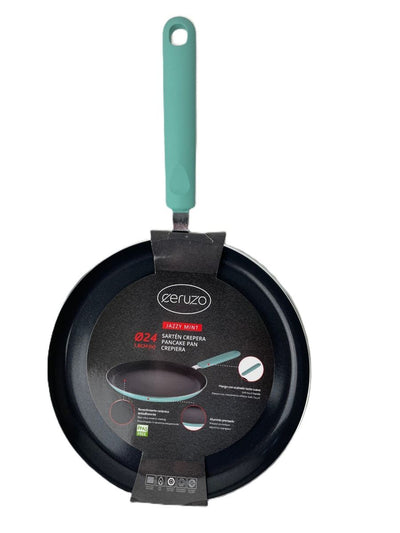Ceruzo Pancake Pan 24 cm – PFAS-free, Ceramic, Induction Compatible – Healthy Baking & Stylish Jazzy Mint