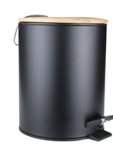 Ceruzo Prullenbak – 5 Liter – Mat Zwart – Met Bamboe Soft-Close Deksel