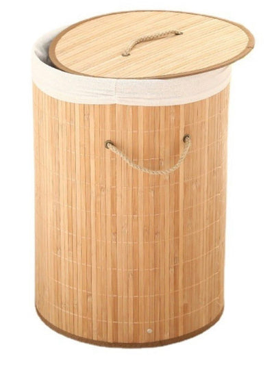 Ceruzo Wasmand met Deksel – Bamboe – Rond – 48 Liter | Stijlvol, Stevig & Natuurlijk