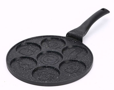 Ceruzo Pannenkoekenpan – 7 Vakken – Cartoon Pancakes – Aluminium | Anti-aanbak & Cool-Touch