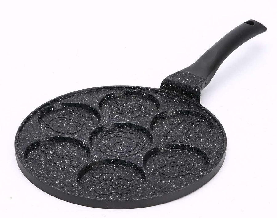 Ceruzo Pannenkoekenpan – 7 Vakken – Cartoon Pancakes – Aluminium | Anti-aanbak & Cool-Touch