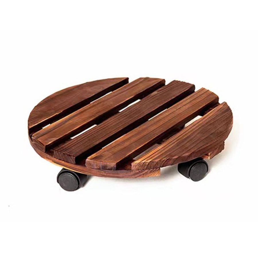 Ceruzo Plant Trolley – Round 30 cm – Wood | Mobile & Stylish