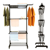 Ceruzo Wasrek Inklapbaar – 75 x 64 x 178 cm – Zwart