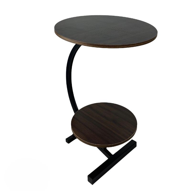Ceruzo Bijzettafel – Dubbel Tafelblad – Bruin – Stijlvolle Sidetable van MDF & Metaal – Compact & Functioneel – 63 cm Hoog