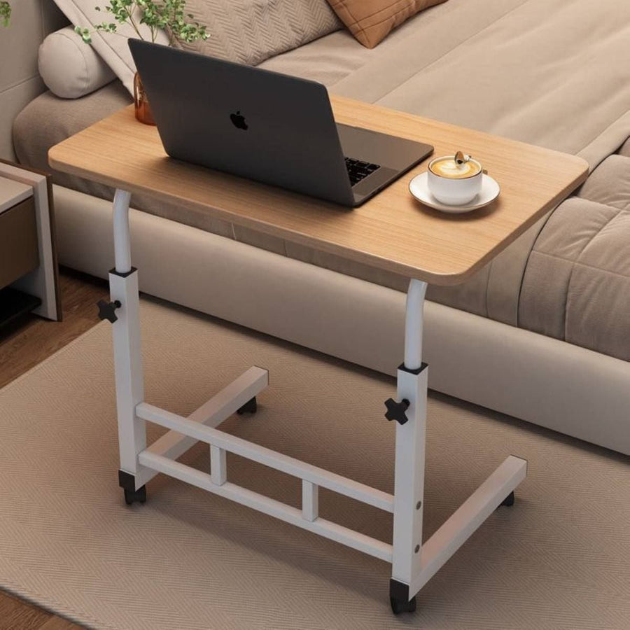 Ceruzo Premium Verrijdbare Laptoptafel – In Hoogte Verstelbaar (63–87 cm) – Stevig Metaal Frame – XL Tafelblad 80×40 cm – Walnoot