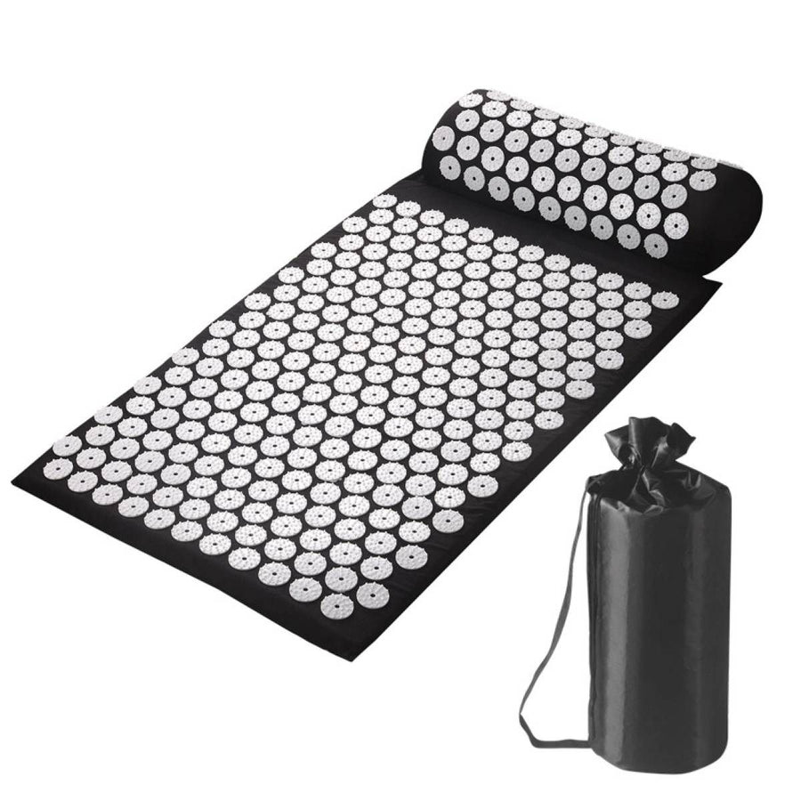 Ceruzo Acupressure Mat with Pillow – Spike Mat – Black/White