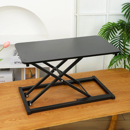 Ceruzo Bureauverhoger – Slim & Flexibel – Hoogte Verstelbaar 6–40 cm – Stijlvol Zwart MDF & Metaal