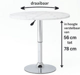 Ceruzo Bijzettafel – Theetafel Ovaal – Hoogte Verstelbaar & Draaibaar – Wit