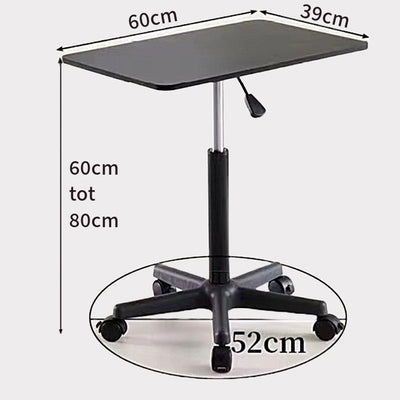 Ceruzo Side Table – Height Adjustable 60–80 cm – Gas Lift – Black