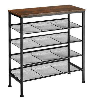 Ceruzo Premium Shoe Rack – Stable & Mobile – Wood & Metal – Practical & Durable