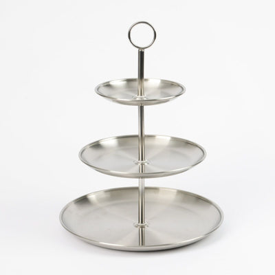 Ceruzo Etagère – 3 Laags – RVS – D33 × H34 cm | Stijlvolle Serveerschalen