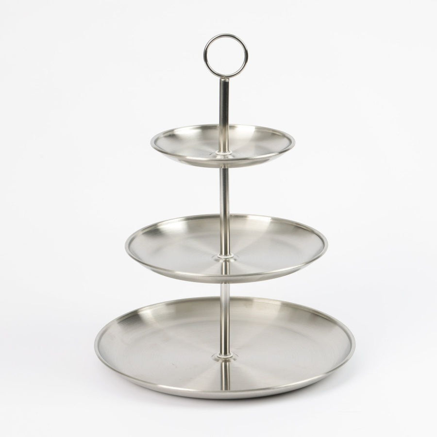 Ceruzo Etagère – 3 Laags – RVS – D33 × H34 cm | Stijlvolle Serveerschalen
