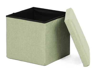 Ceruzo Ottoman - Green - 38X38X38 Cm - Foldable - Storage Ottoman