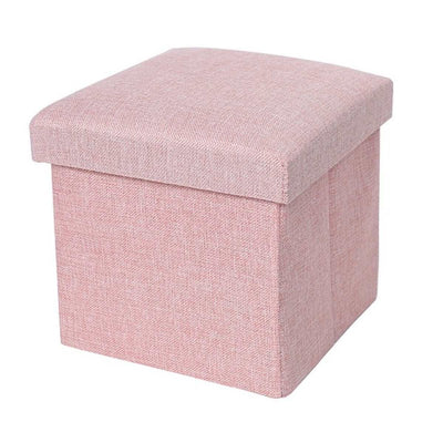 Ceruzo Ottoman - Pink - 38X38X38 Cm - Foldable - Storage Ottoman