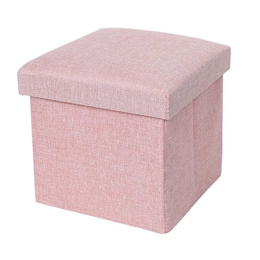 Ceruzo Ottoman - Pink - 38X38X38 Cm - Foldable - Storage Ottoman