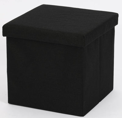 Ceruzo Ottoman - Black - 38X38X38 Cm - Foldable - Storage Ottoman