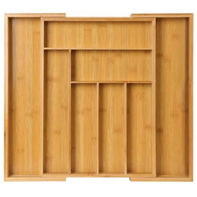 Ceruzo Cutlery Tray Wood Extendable - 33-52 X 43 X 5 Cm - Natural
