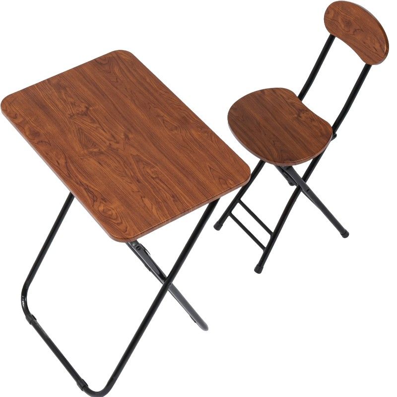 Ceruzo Folding Table With Chair - Brown
