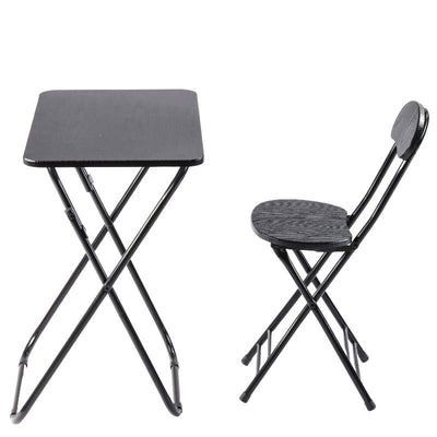 Ceruzo Folding Table With Chair - Black