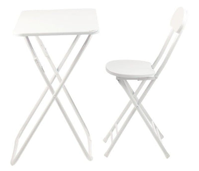 Ceruzo Folding Table with Chair - White