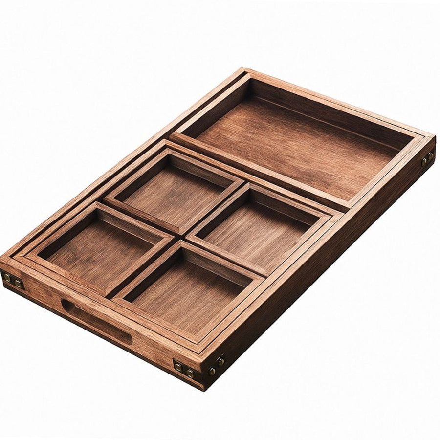 Ceruzo Trays - Set Of 7 - Paulownia Wood
