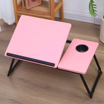 Ceruzo Adjustable Pink Bed Table - Laptop Table - Breakfast Table