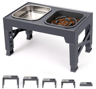 Ceruzo Dog Food Bowl - 5 Heights - Adjustable - Slow Feeder