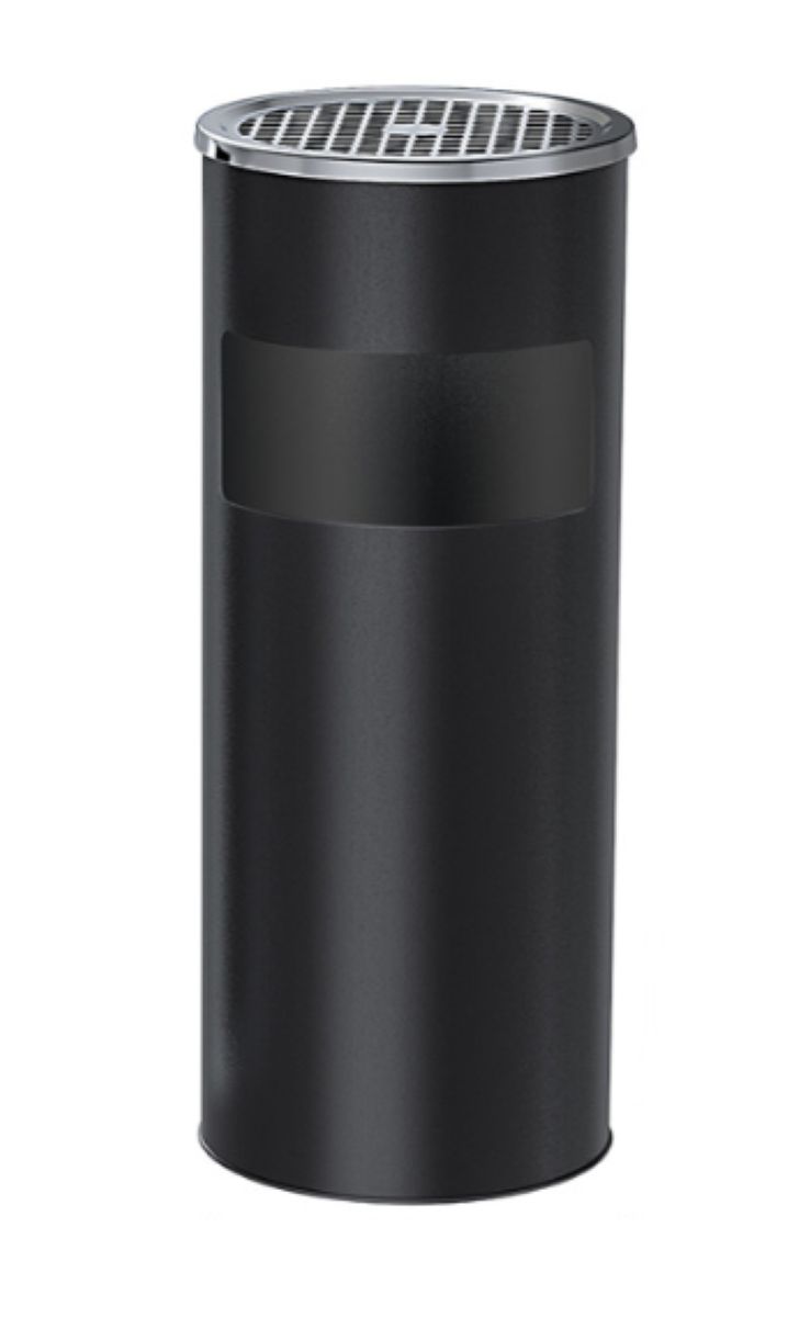 Ceruzo Waste Bin with Ashtray - Standing - Black
