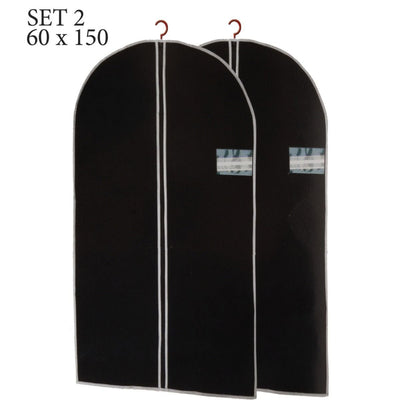 Storage Solutions Garment Bags – 2 Pack – 60x150 cm – With Zipper & Viewing Window – Protect Your Clothes