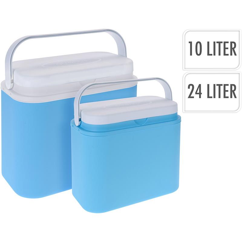 Koelbox Set van 2 – 10 & 24 Liter | Compact & Ruim | Ideaal Voor Picknick, Camping & Strand
