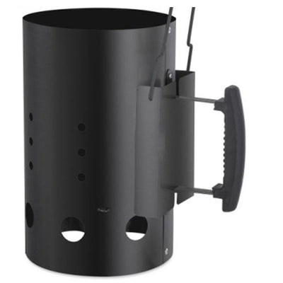 Briquette Starter XL with Heat Shield - Deluxe Heavy Duty BBQ Starter Ø19 cm x 30.5 cm - Safe, Efficient & Ideal for Charcoal and Briquettes