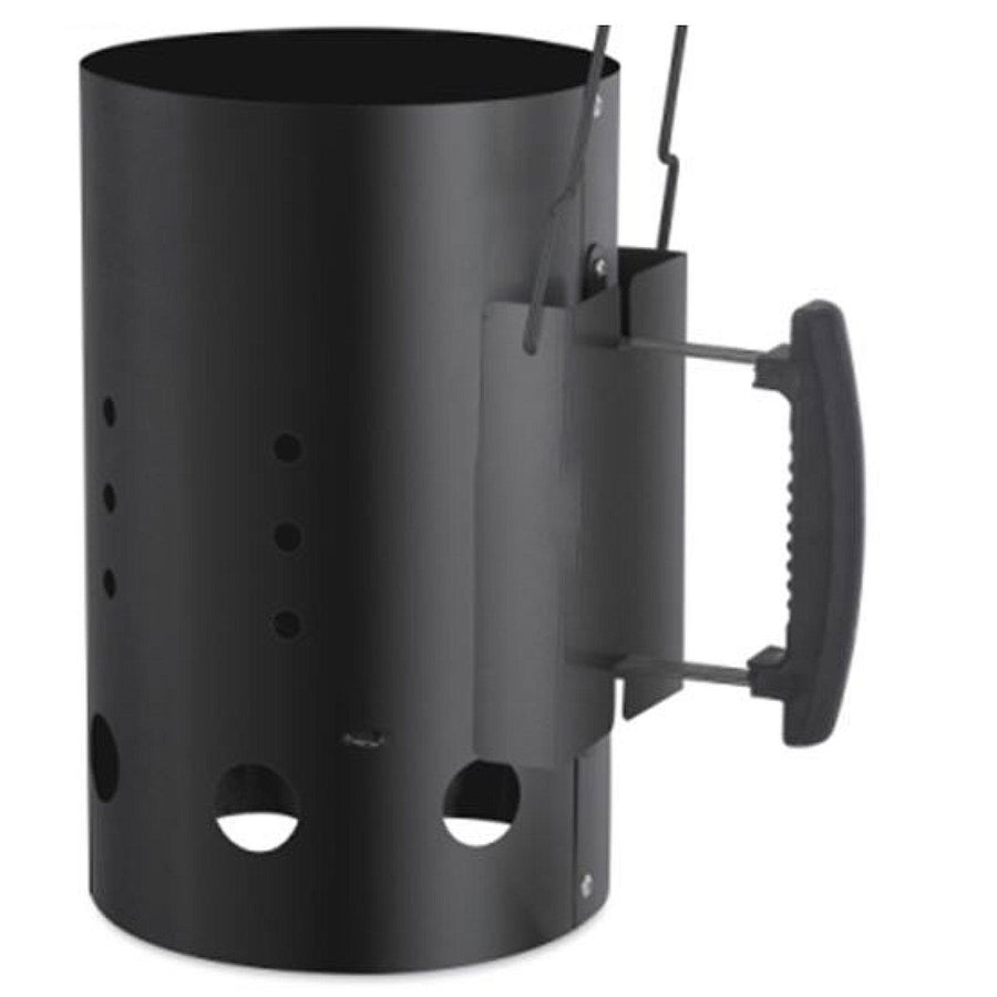 Briquette Starter XL with Heat Shield - Deluxe Heavy Duty BBQ Starter Ø19 cm x 30.5 cm - Safe, Efficient & Ideal for Charcoal and Briquettes