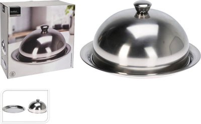 Excellent Houseware Dome With Tray - Stainless Steel - 30Cm