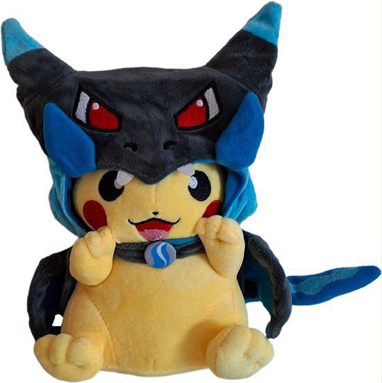 Pokemon Pikachu Removable Hoodie - Mega Shiny Charizard Y Cute Soft Plush Toy