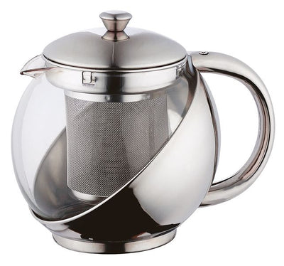 Renberg Theepot Met Filter – 0,75L – RVS & Glas – Hittebestendig & Luxe Design – RB-3049