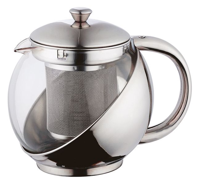 Renberg Theepot Met Filter – 0,75L – RVS & Glas – Hittebestendig & Luxe Design – RB-3049