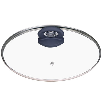 Bergner Glass Lid 30 cm – Durable & Dishwasher Safe – Stainless Steel Rim & Soft-Touch Knob – Ideal for Large Pans