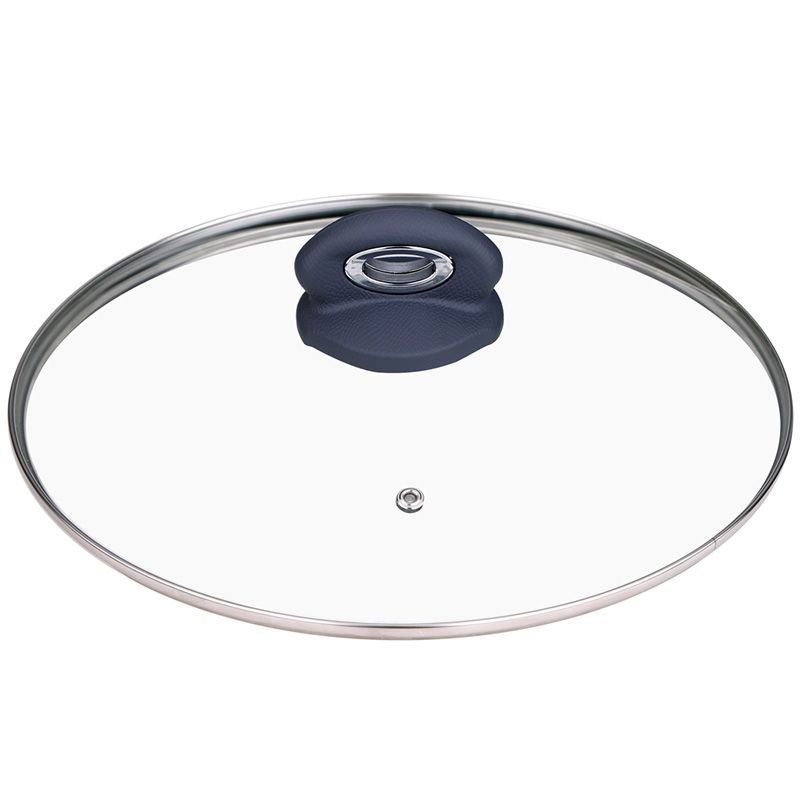 Bergner Glazen Deksel 30 cm – Duurzaam & Vaatwasbestendig – RVS Rand & Soft-Touch Knop – Ideaal voor Grote Pannen