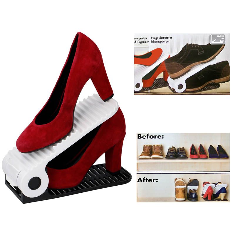 Shoe Organizers – Set of 2 Adjustable Shoe Holders | Space-Saving, Tidy & Efficient Storage – 26 x 10 x 8 cm