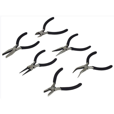 Brüder Mannesmann Master-Precision Self-Opening Plier Set – 6-Piece – Polished Precision Pliers with Spring