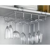 Metal Wine Glass Holder – Luxury Under-Cabinet Glass Rack for 12 Wine Glasses – Space-Saving & Sturdy
