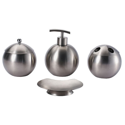 Bergner Luxe Bathroom Set 4-piece – Stainless Steel – Stylish, Durable & Hygienic