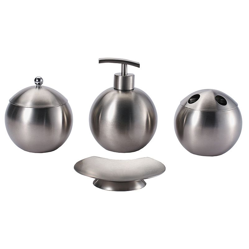 Bergner Luxe Bathroom Set 4-piece – Stainless Steel – Stylish, Durable & Hygienic