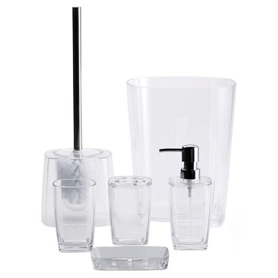 Bergner Luxe Bathroom Set 6-Piece – Complete Plastic Bathroom Accessories – Modern & Stylish Design
