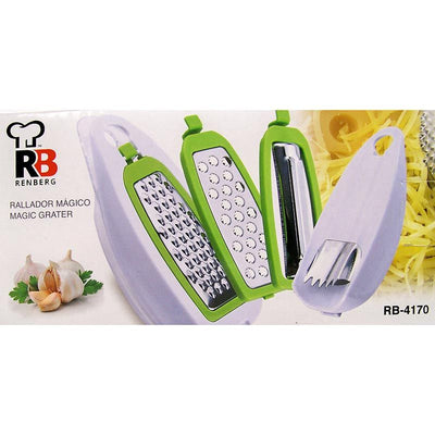 Renberg Magische Rasp – Compact, Handig & Multifunctioneel Met 4 Wisselbare Raspen