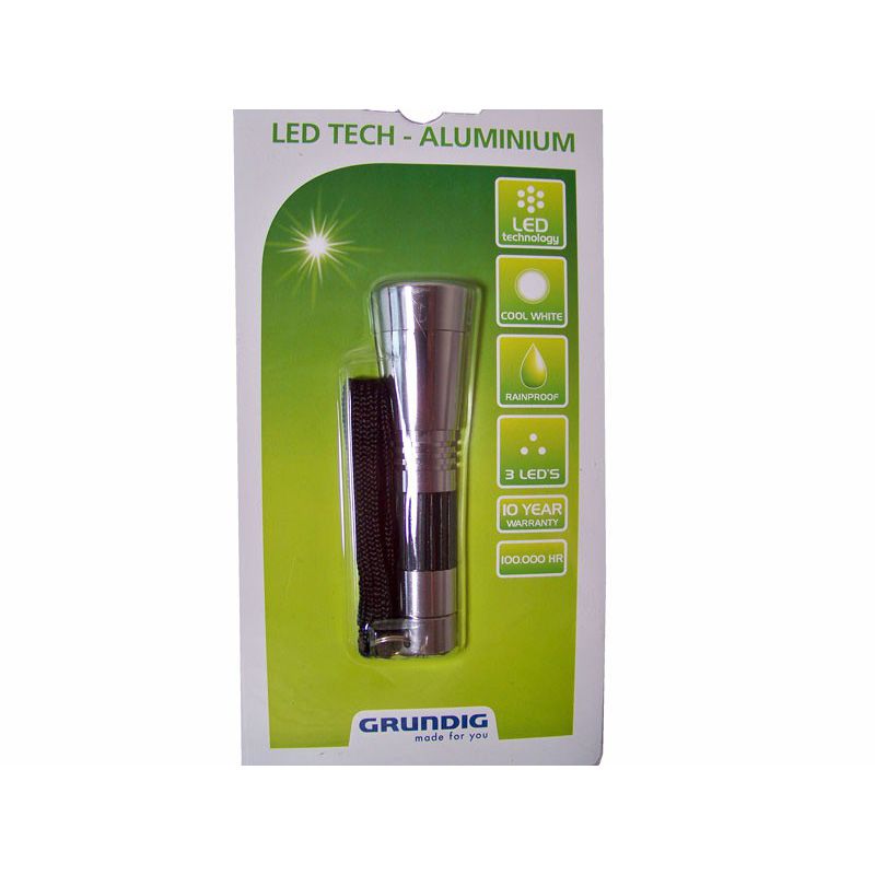 Grundig 3 LED Flashlight – Compact, Powerful & Durable Aluminum