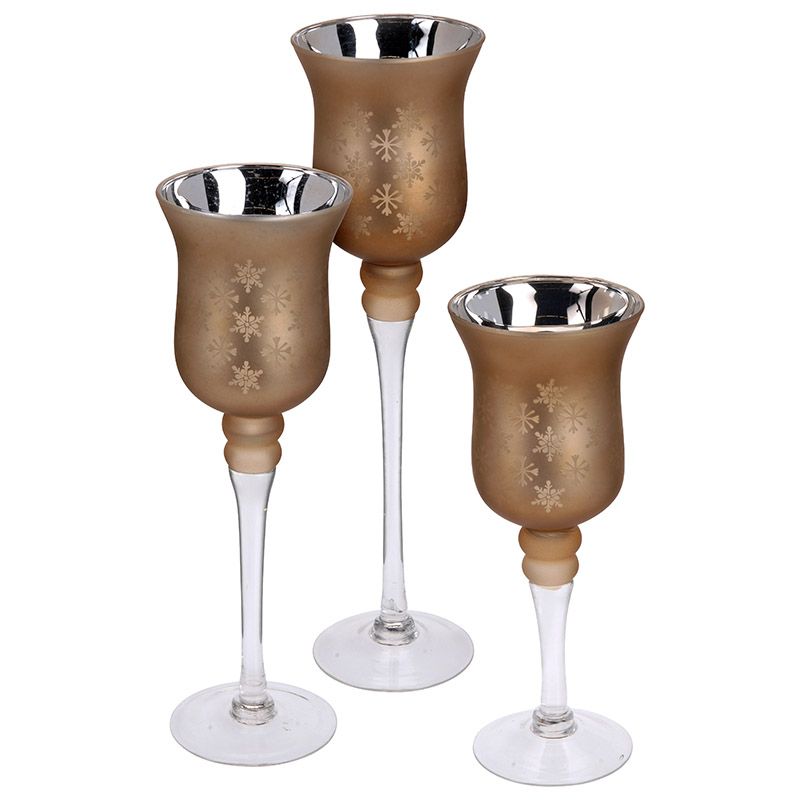 Home & Styling Set van 3 Luxe Kandelaren – Elegant, Verzilverd & Stijlvol Decor